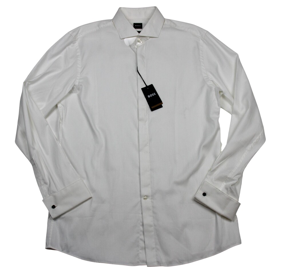 Hugo Boss Max Tuxedo Dress Shirt Mens 16 34/35 White Sharp Fit French Cuff